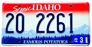Idaho 2001 - tablica z USA