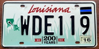 Louisiana 2016 - tablica z USA
