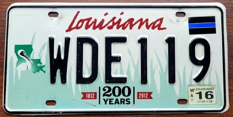 Louisiana 2016 - tablica z USA