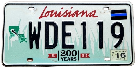Louisiana 2016 - tablica z USA