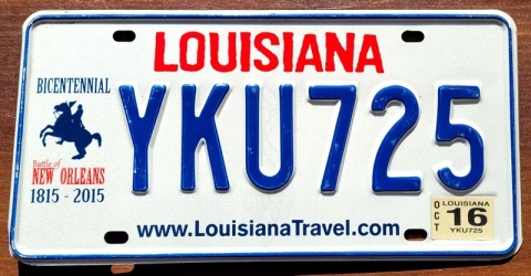 Louisiana 2016 - tablica z USA