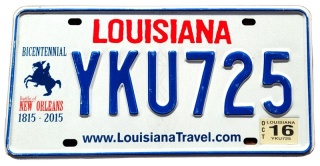 Louisiana 2016 - tablica z USA