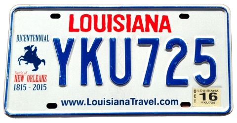 Louisiana 2016 - tablica z USA
