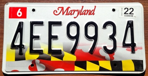 Maryland 2022 - tablica z USA