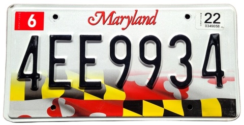 Maryland 2022 - tablica z USA