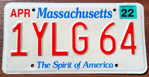 Massachusetts 2022 - tablica z USA