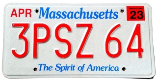 Massachusetts 2023 - tablica z USA