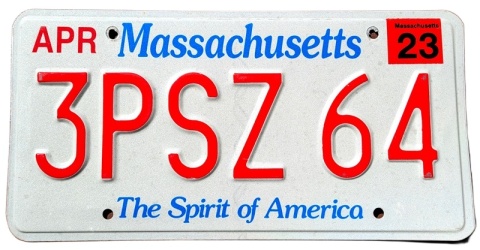 Massachusetts 2023 - tablica z USA