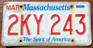 Massachusetts - tablica z USA