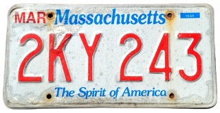 Massachusetts - tablica z USA