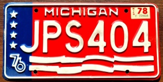 Michigan 1976/78 - tablica z USA