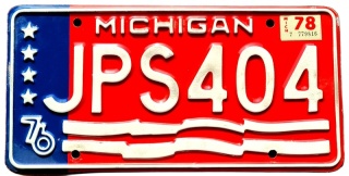 Michigan 1976/78 - tablica z USA