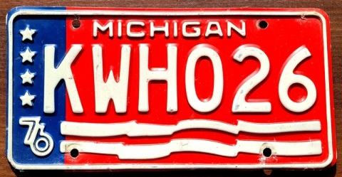Michigan 1976 - tablica z USA