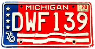 Michigan 1976/78 - tablica z USA