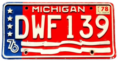 Michigan 1976/78 - tablica z USA