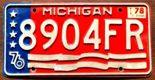 Michigan 1976/78 - tablica z USA