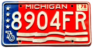 Michigan 1976/78 - tablica z USA