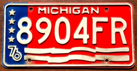 Michigan 1976 - tablica z USA