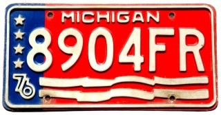 Michigan 1976 - tablica z USA