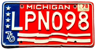 Michigan 1976/78 - tablica z USA