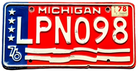 Michigan 1976/78 - tablica z USA