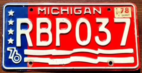 Michigan 1976/78 - tablica z USA