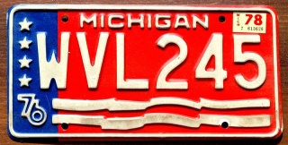 Michigan 1976/78 - tablica z USA