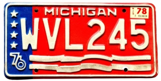 Michigan 1976/78 - tablica z USA