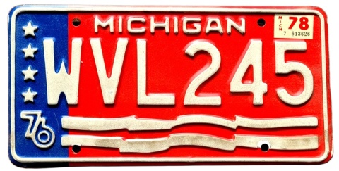 Michigan 1976/78 - tablica z USA