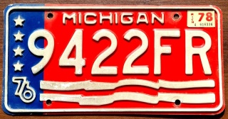 Michigan 1976/78 - tablica z USA