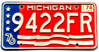 Michigan 1976/78 - tablica z USA