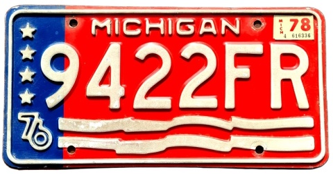 Michigan 1976/78 - tablica z USA