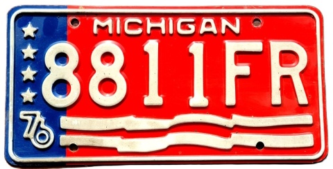 Michigan 1976 - tablica z USA