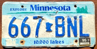 Minnesota 1995 - tablica z USA