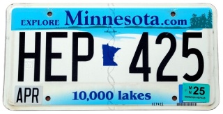 Minnesota 2025 - tablica z USA