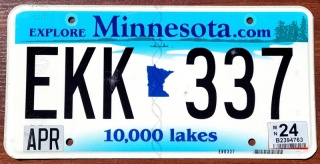 Minnesota 2024 - tablica z USA