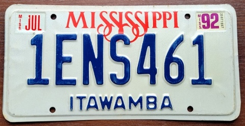 Mississippi 1992 - tablica z USA