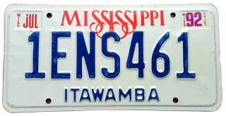 Mississippi 1992 - tablica z USA