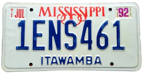 Mississippi 1992 - tablica z USA