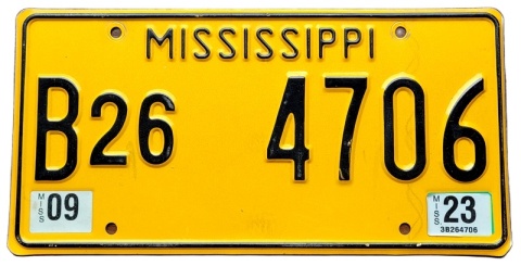 Mississippi 2023 - tablica z USA