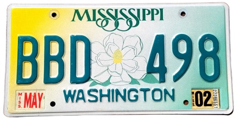 Mississippi 2002 - tablica z USA