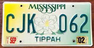 Mississippi 2002 - tablica z USA