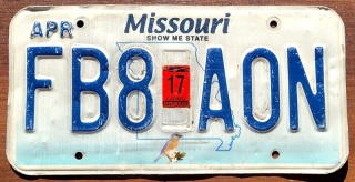 Missouri 2017 - tablica z USA