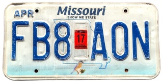 Missouri 2017 - tablica z USA