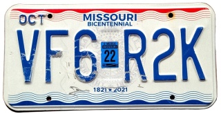 Missouri 2022 - tablica z USA