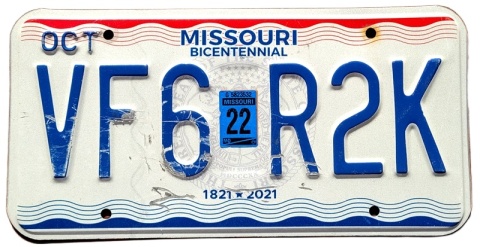 Missouri 2022 - tablica z USA