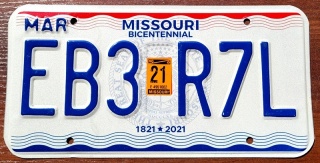 Missouri 2021 - tablica z USA