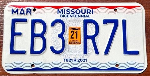 Missouri 2021 - tablica z USA