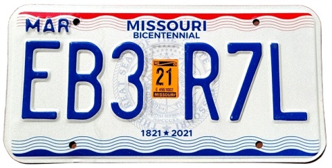 Missouri 2021 - tablica z USA