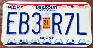 Missouri 2021 - tablica z USA